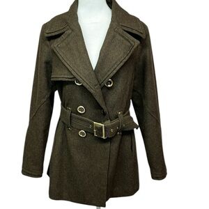 Miss Sixty Elegant Brown Double-Breasted Women's Coat